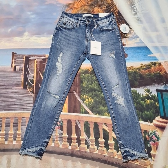 Kancan Distressed Skinny Jeans Size 5/26 NWT - Picture 3 of 9